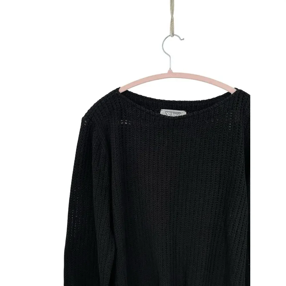 Vintage Marithe Francois Girbaud Sweater Black Cotton Size Medium